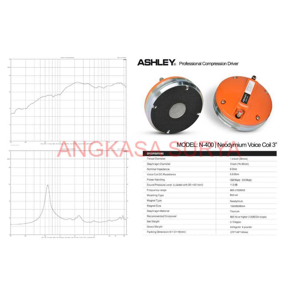 Tweeter Ashley N 400 Original / Driver Neodymium ASHLEY N400 3 inch / Driver Tweeter Neodium Ashley 