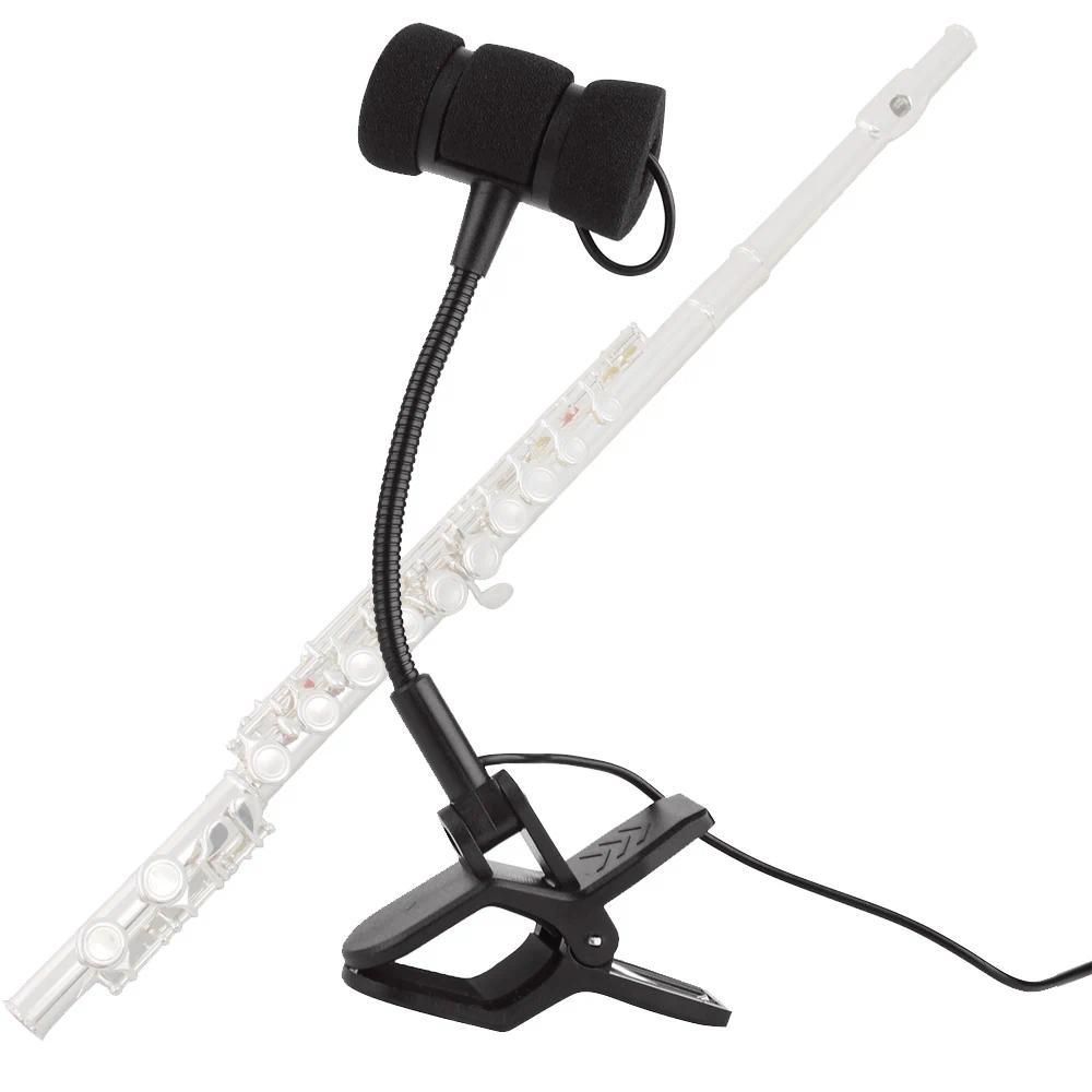 Flute Microphone Clarinet ClipOn Musical trument Mic for Bodypack Wireless System Flexible Gooseneck