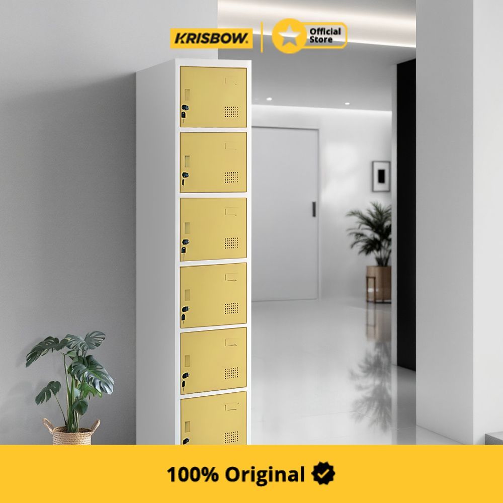 Krisbow Loker 6 Pintu - Kuning Tua Lemari Loker Kabinet Locker Storage Pintu Locker Cabinet