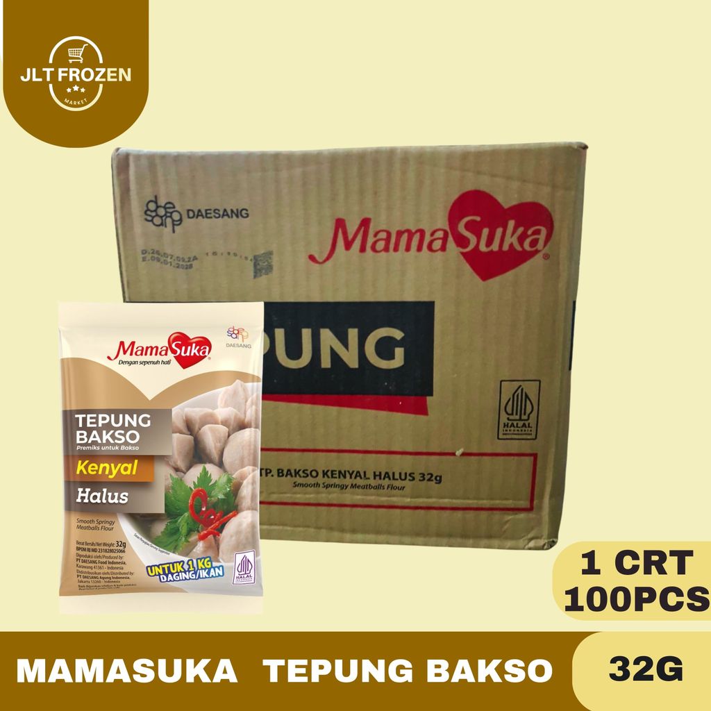 Mamasuka Tepung Bakso 32g-1CRT/100PCS / Tepung Bakso Kenyal Halus / Tepung Premiks Untuk Bakso / Pre