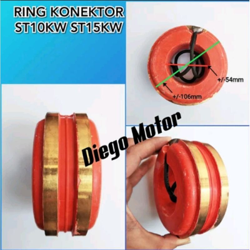 COD ST10 ST15 SLIP RING KONEKTOR CONECTOR KUNINGAN DINAMO LISTRIK 10KW 15KW 10000 15000 WATT 54MM×10