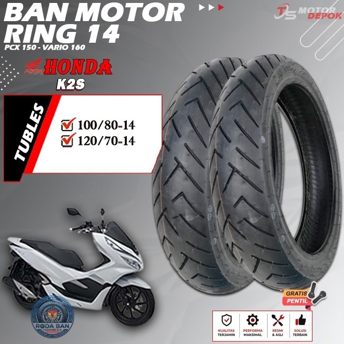 BAN MOTOR RING 14 TUBLES AHM FEDERAL K2S BAN MOTOR TUBLESS PCX 150 VARIO 160 RING 14 TUBELESS