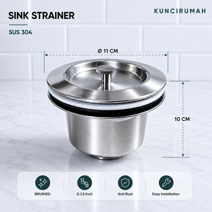 Avur bak cuci piring jumbo Afur saringan pembuangan kitchen sink sus 304