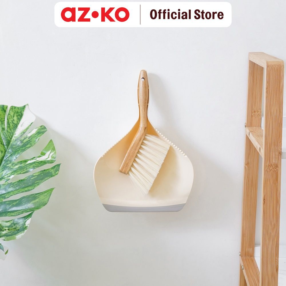 AZKO Proclean Set Sapu Mini & Pengki 1613 - Beige Brown Dustpan Pengki Scoop Dust Pan Cleaning Dustp