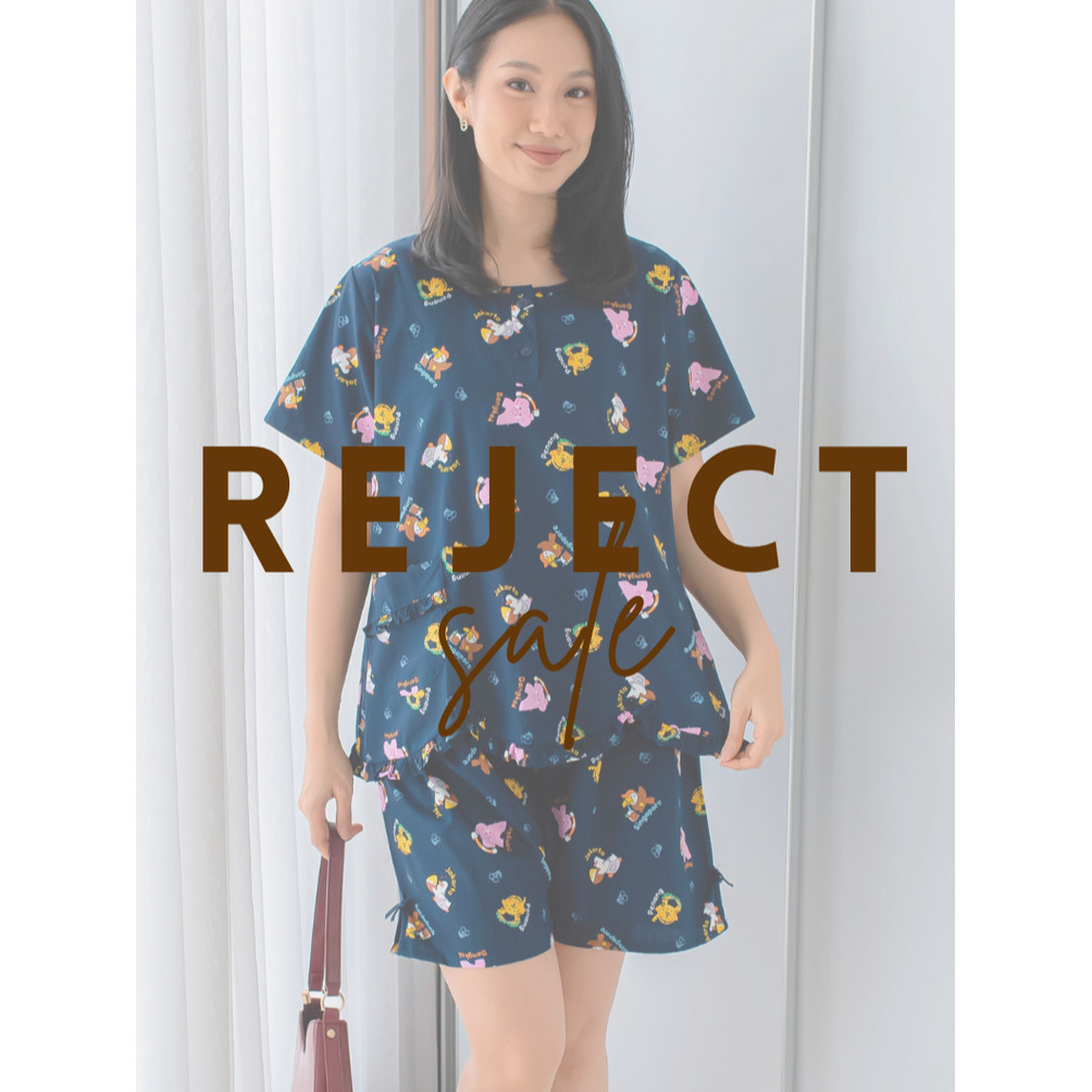 SUNLY - Reject - Piyama Katun Lengan Pendek Celana Pendek Bigsize