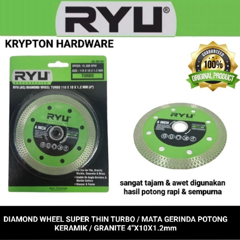 Ryu by tekiro mata gerinda potong keramik / granite 4" ( original product ) KRYPTON STORE