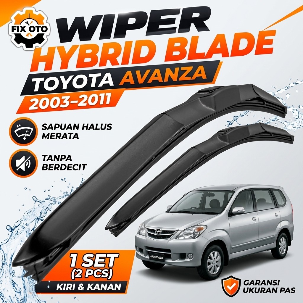 Wiper Mobil Hybrid Blade Avanza 2003 2004 2005 2006 2007 2008 2009 2010 2011 -HYBD03