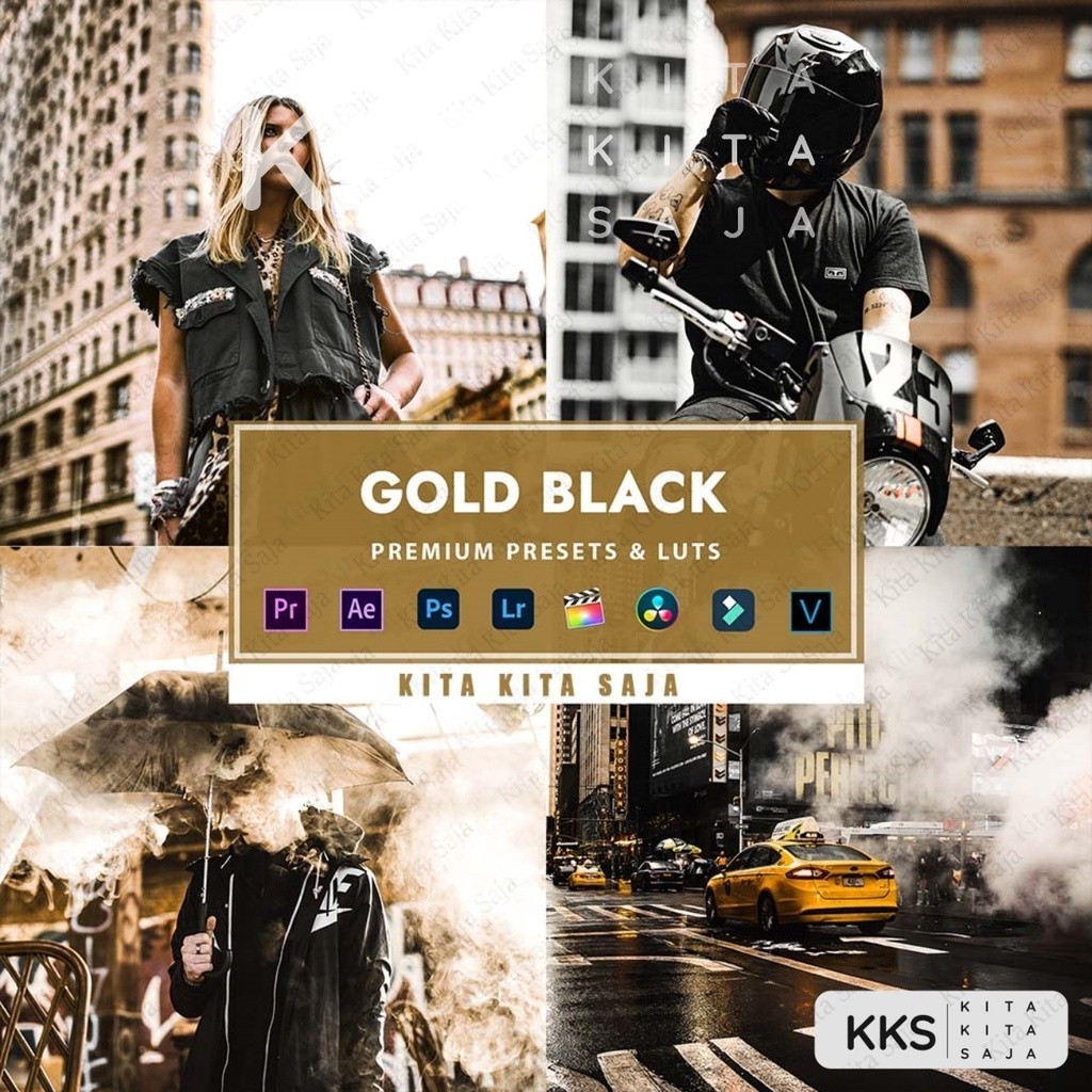 Gold Black - Premium Preset Lightroom Foto dan Video LUT LUTs VN Android IOS & PC Premiere Pro Davin