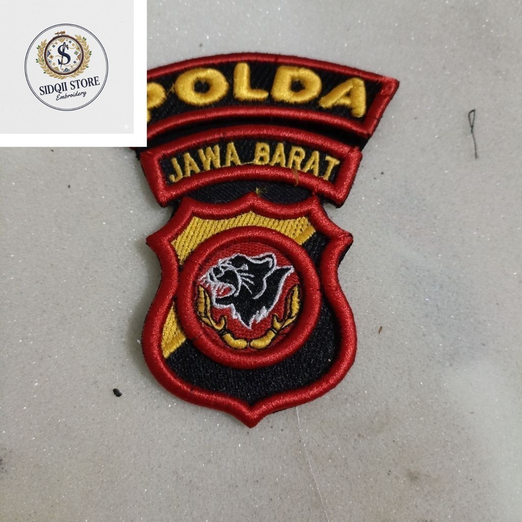 Bet Logo Lengan Polda Jawa Barat Bordir