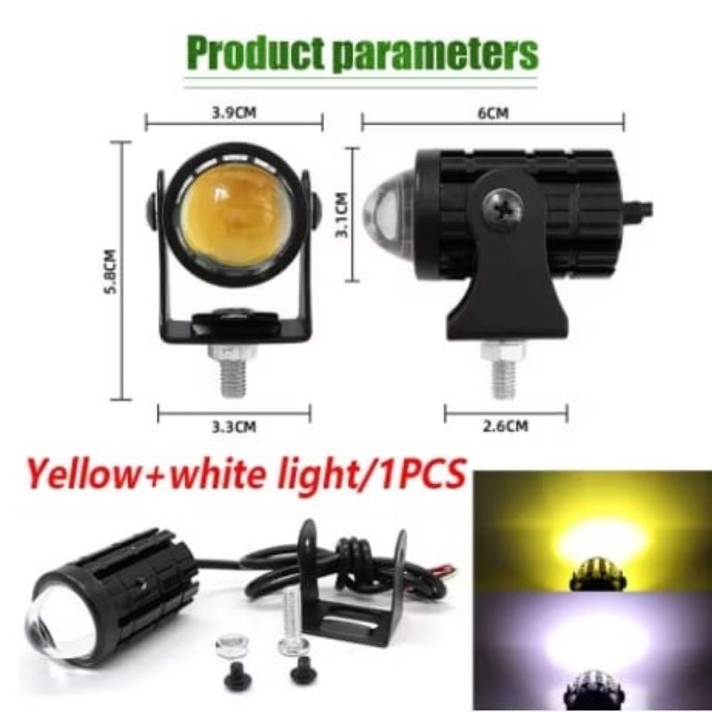 lampu tembak led D2 lampu tembak laser 2 warna putih kuning lampu waterproof lampu motor tembak
