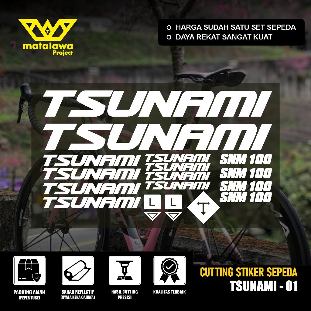 Stiker Tsunami Snm4130 100 300 01 Sticker Frame Sepeda sunami Waterproof