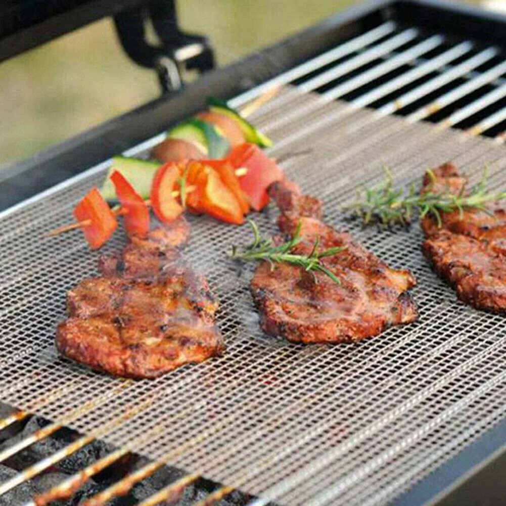 Custom Fit BBQ Mats Non-Stick Grilling Pads Cooking Outdoors Customizable Cooking Mats Cuttable Gril
