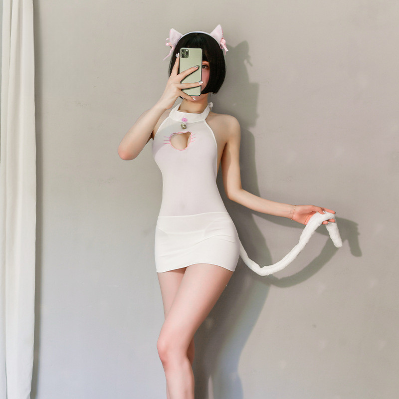 Gaun kucing lonceng liar lingerie seksi