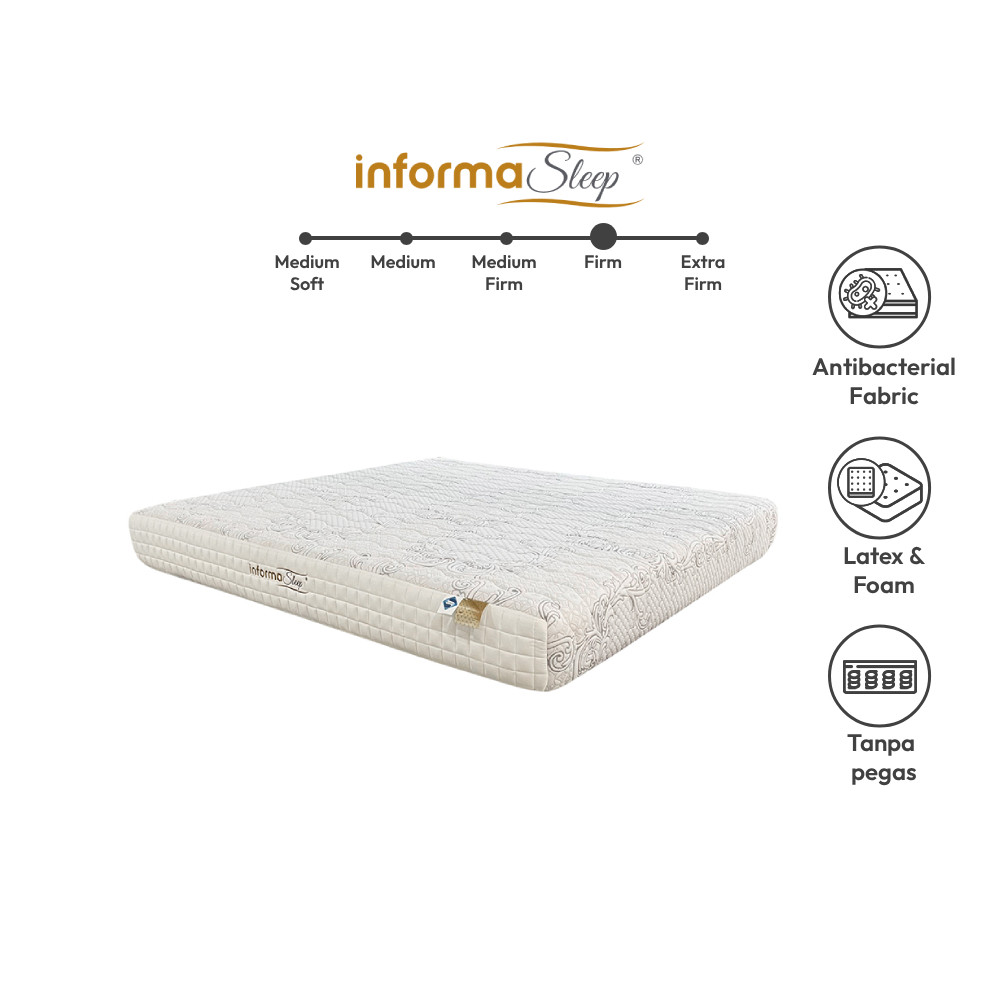 Informa Sleep 200X200X25 cm Sanipedic Kasur Latex Hard Foam - Putih Barstool Bar Stool Bangku Minima