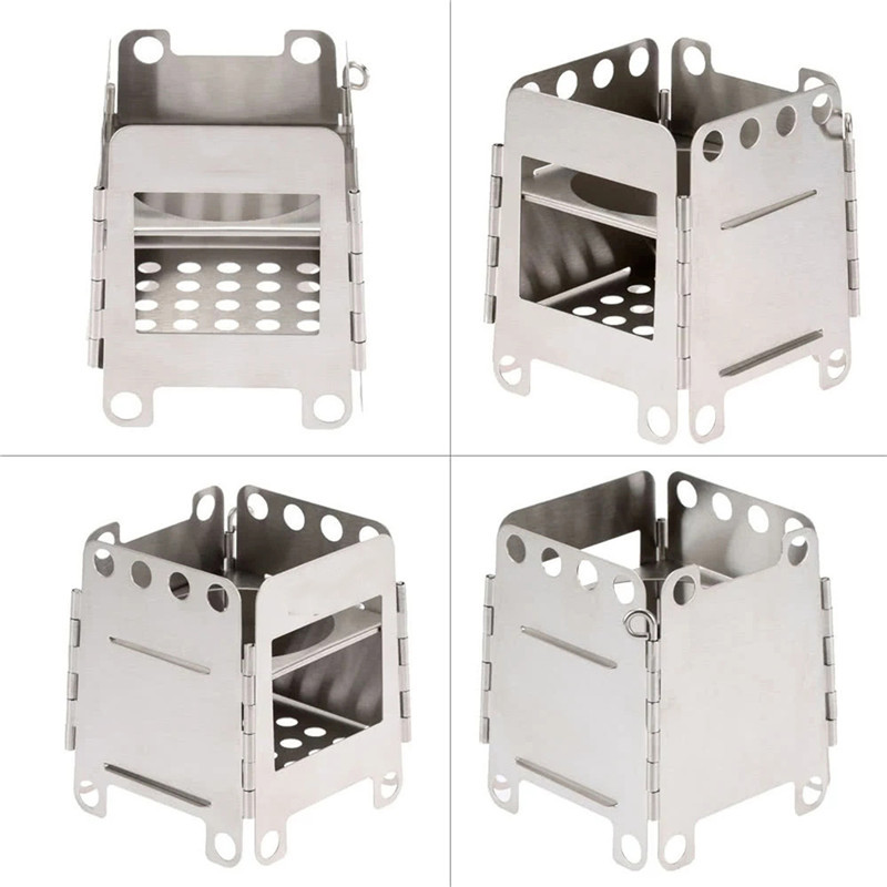 Titanium Outdoor Camping Stove Portable Ultralight Folding Wood Stove Pocket Stove Camping Fishing H