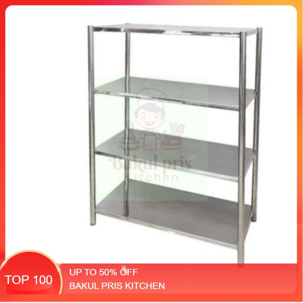 Rak 4 Tiers Solid Susun Serbaguna 4 susun Stainless Steel | Rak Dapur Stainless | Multirack | Rak St