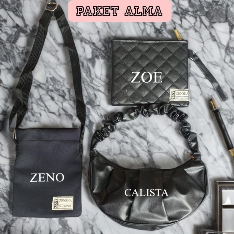 [COD] ALMA Paket Tas Selempang & Bahu Wanita 30 Ribu dapat 3 Tas Terbaru Dan Termurah ( ZENO, CALIST