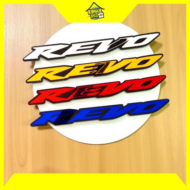 READY STOK® Emblem Revo 2 PCS Logo Timbul Revo Fit Aksesoris Motor Revo X Revo Absolute