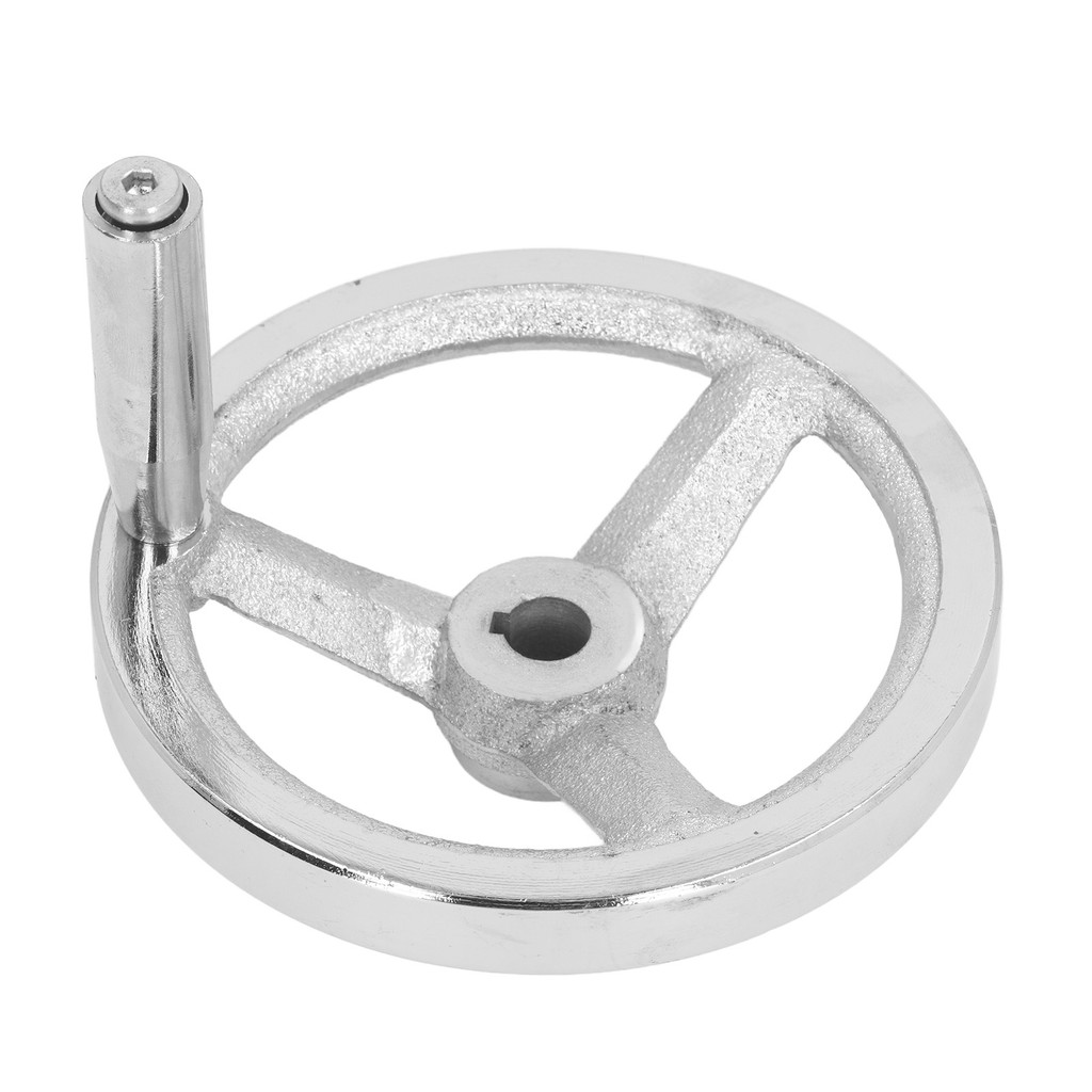 3 Spoke Hand Wheel with Revolving Handle Cast Iron Round Handwheel for Lathe Milling Grinding Machin