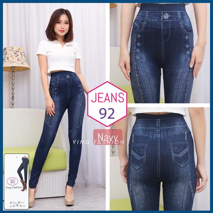 Celana Legging JEANS 92 NAVY / leging jeans DENIM / Ying Fashion