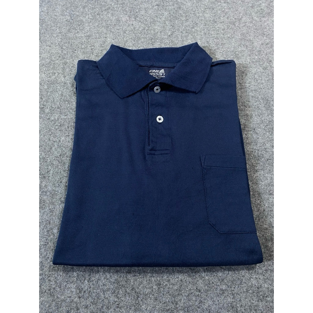 BAJU KAOS KERAH DRYFIT FINE Assist NAVY SIZE L