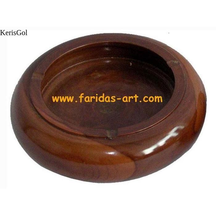 Tempat Abu Rokok / Asbak Kayu Jati Model Bulat (Kr-F.1) GL7