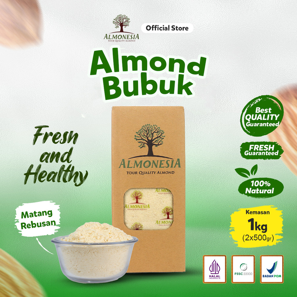 Bubuk Almond Halus Premium 1 Kg - Tepung Almond Berkualitas untuk Bahan Kue