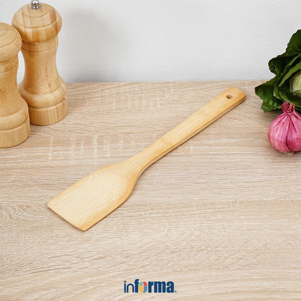 Informa Cooking Color 30 cm Nara Spatula Kayu Sendok Penggoreng Food Grade Sepatula Sutil Pengangkat