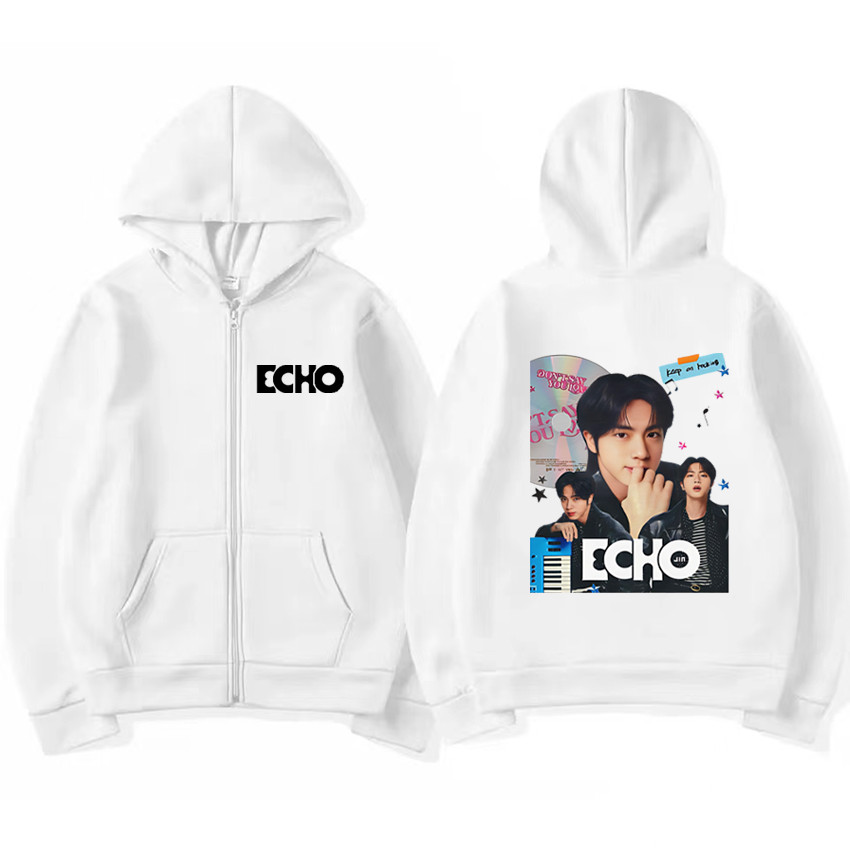 Echo K-Pop Fan Merch Jin Tour Jaket Echo Album 2025 Printed Hoodie
