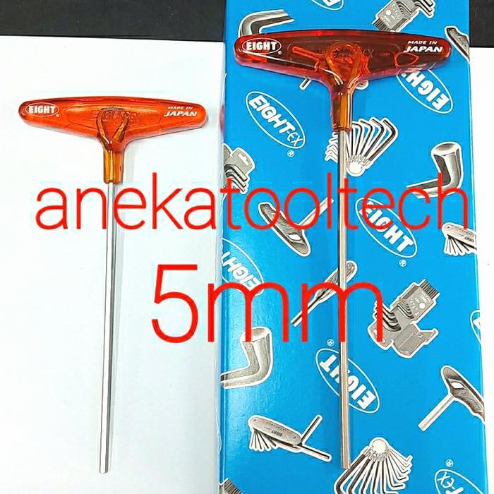 KUNCI L MERK EIGHT 5MM GAGANG T / KUNCI L HANDLE T M5 EIGHT (JAPAN)