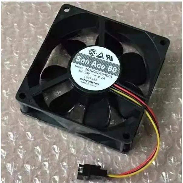 New Cooling Fan For San Ace 80 109R0824G4D01 24V 0.2A 3-wire Axial Flow Inverter Fan 8025 80*80*25 M