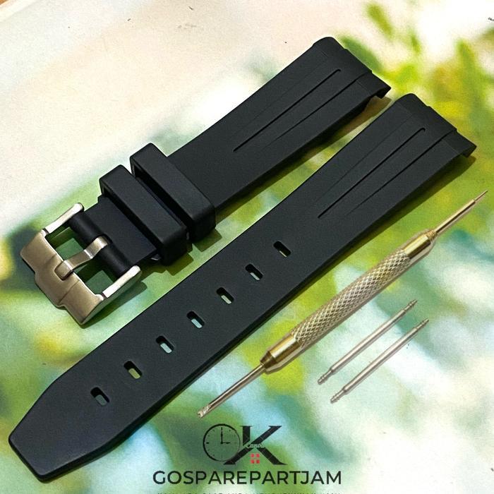 [PROMO] Strap Tali Jam Rubber Melengkung 20 mm - Hitam