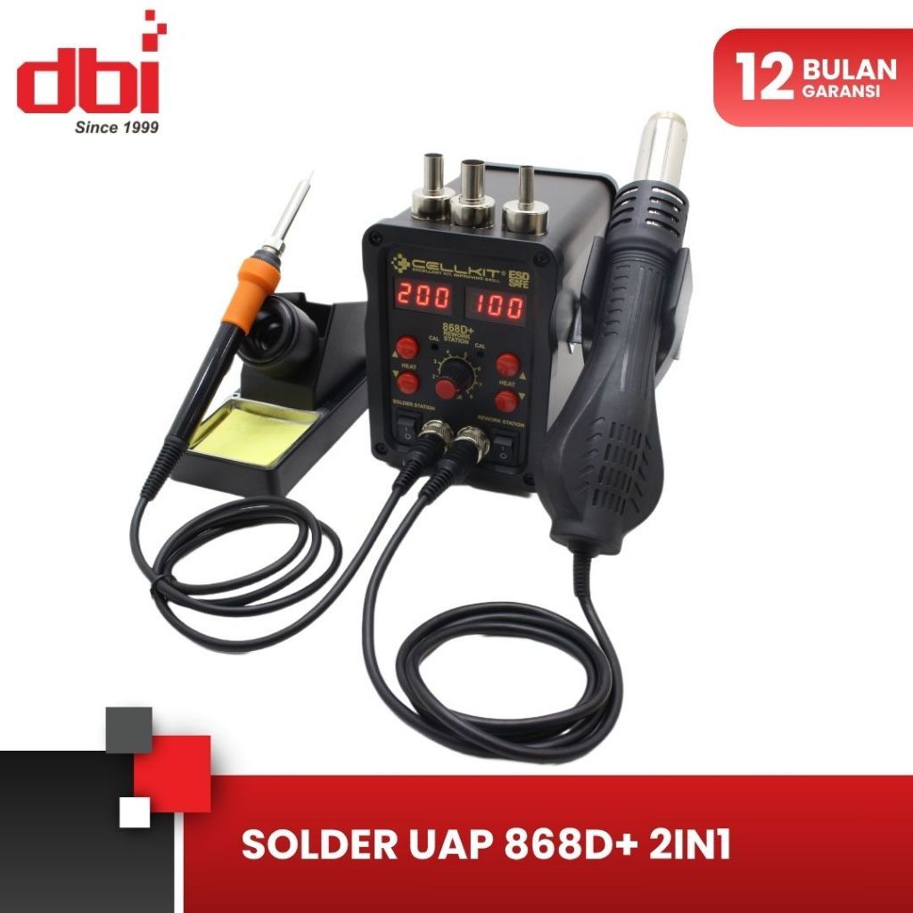 Solder Uap - Blower - Hot Air Gun Digital 2in1 CELLKIT 868D+