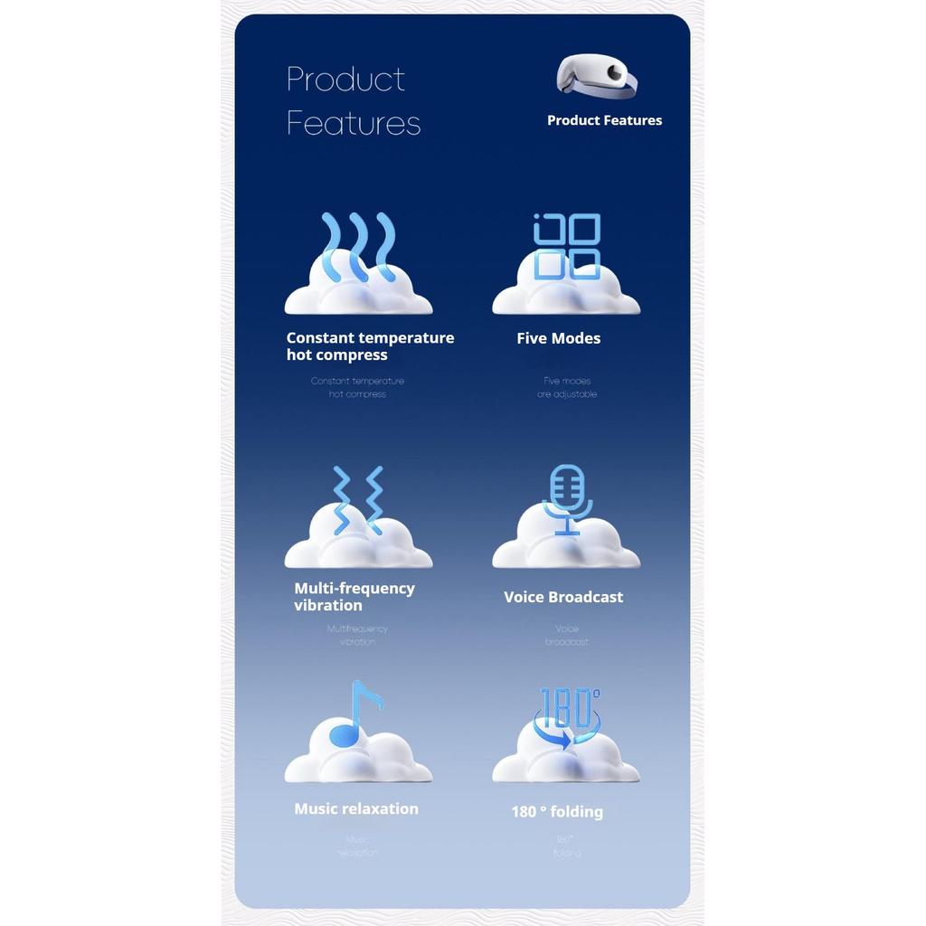 UURMI Germany Smart heated Eye Massager HYY-002 Multi Frequency Massage Warm Compress Soothing Music