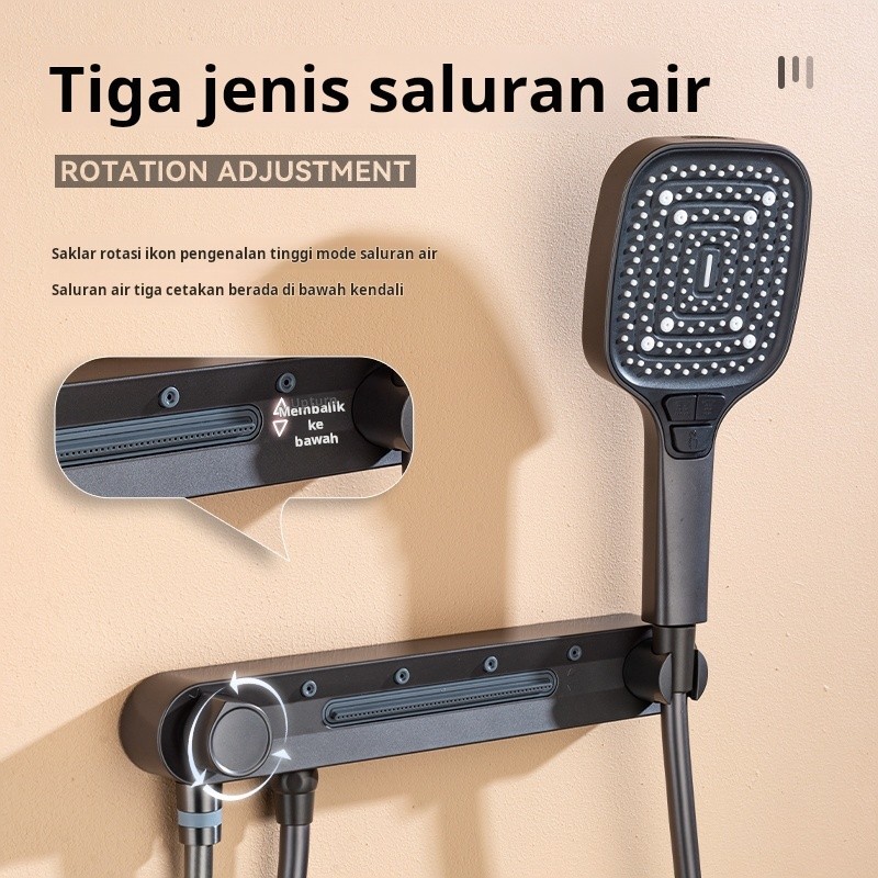 Penyangga Shower 3 in 1, Semprotan Punggung & Air Terjun, …