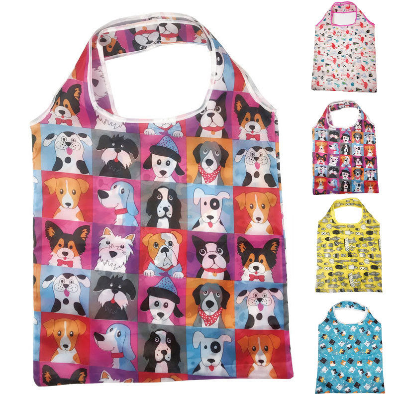 Reusable Shopping Bag Nylon Foldable Grocery Bag Creative Eco-Friendly Tote Bag Lightweight and Dura