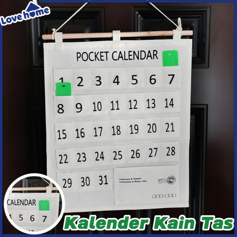 Tas Penyimpanan Fabric Calendar/ Kalender Kain Tas/ Kalender Kain Tas/kalender Aesthetic/ Kalender K