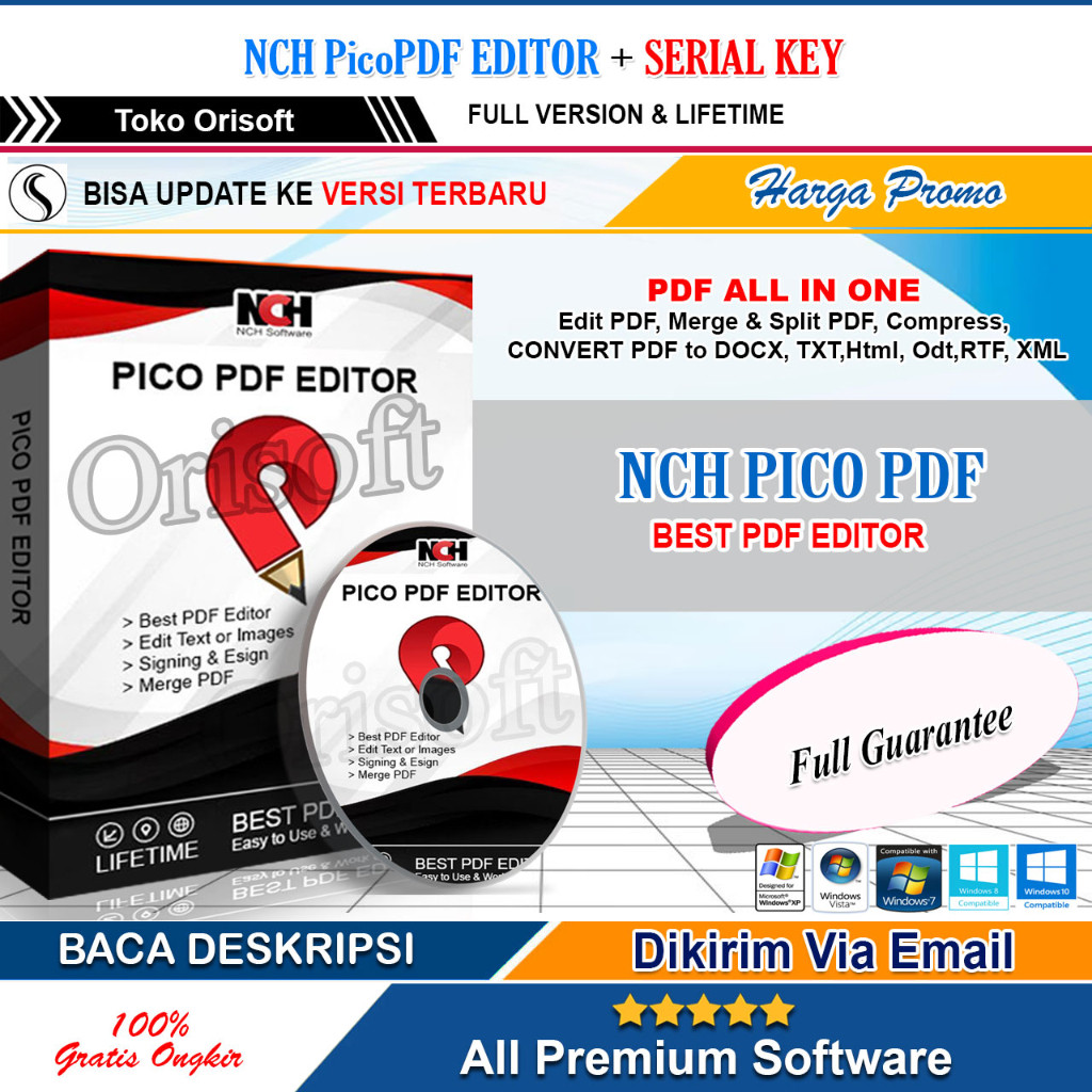 NCH PDF Editor, Edit PDF, Split Merge, Compress Dan Converter PDF Lifetime