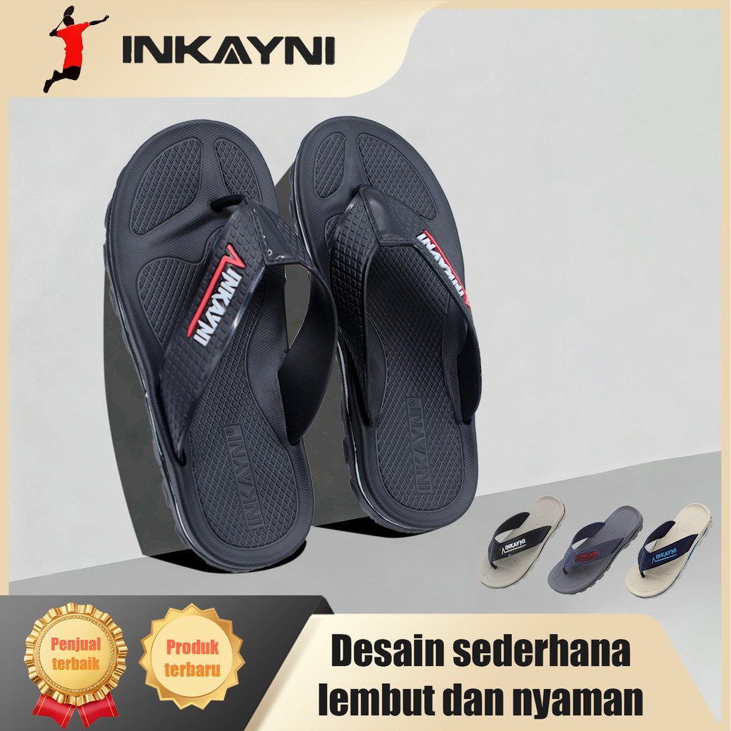 Inkayni sandal jepit pria anti slip dan anti licin sepatu sandal pria slop karet empuk sandal pria s