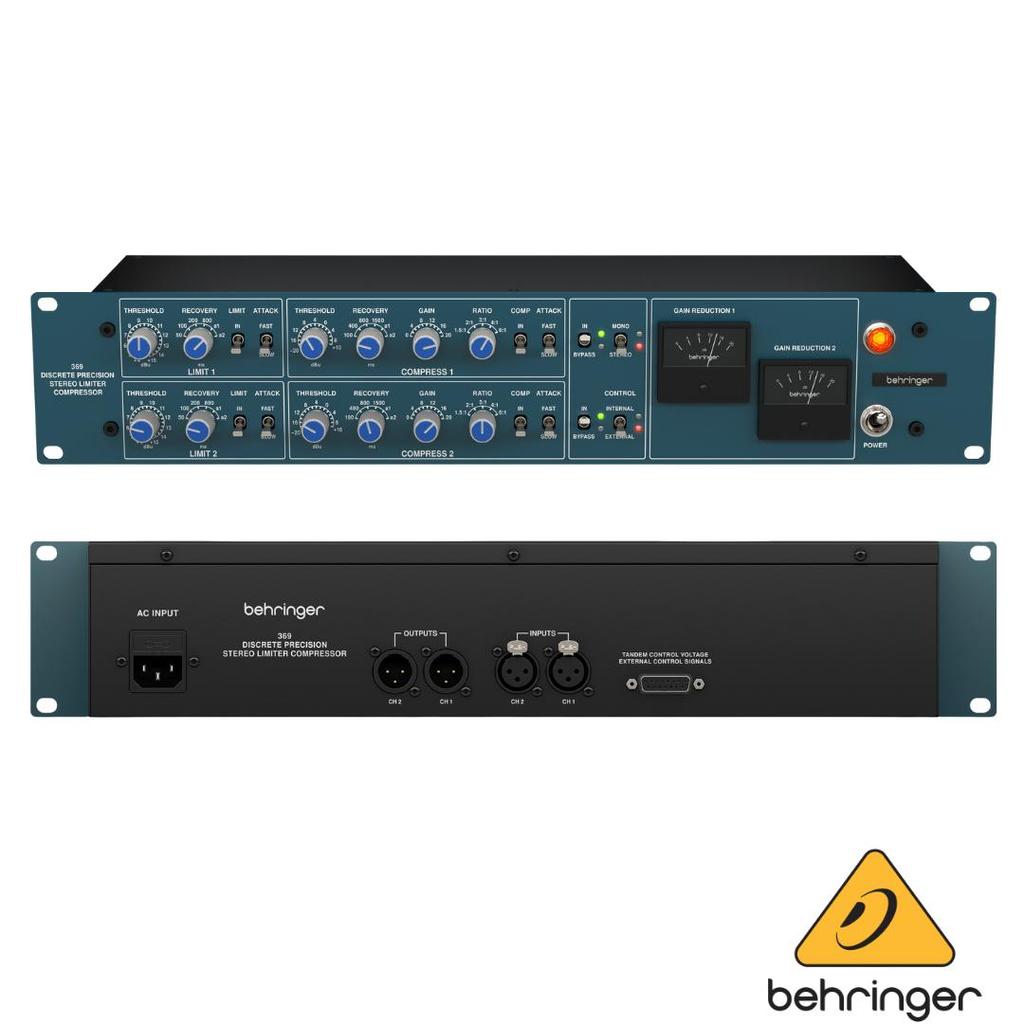 Behringer 369 Classic 2-Channel Precision Stereo Compressor and Limiter with Custom-Built Midas Tran