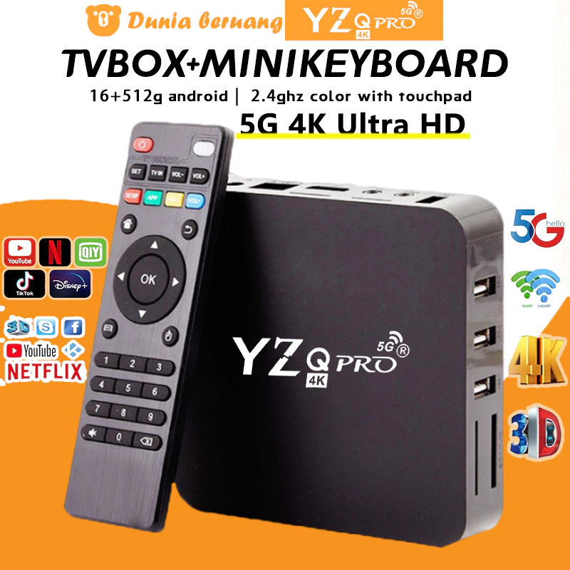 Android Box 4K TV Box 16gb Ram 512gb Rom TV BOX 2.4G Wifi Smart Tv Box Unlock Tv Box Android Google 