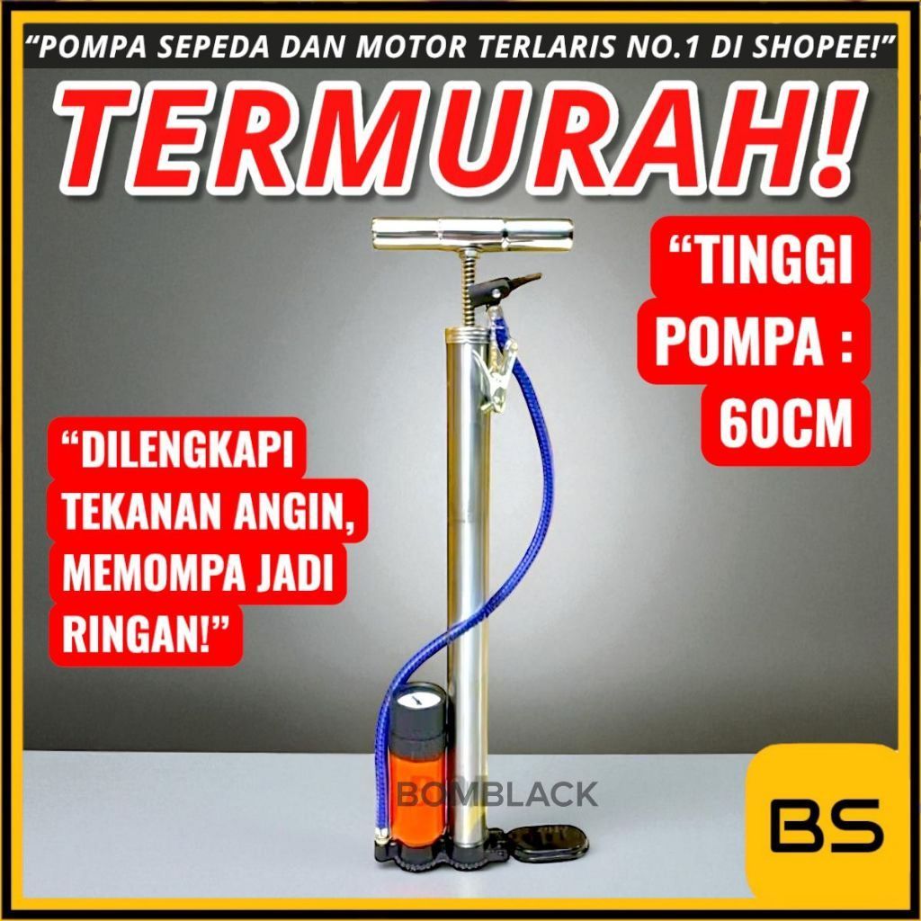 POMPA TERLARIS NO.1 DI SHOPEE Pompa Ban Motor / Pompa Sepeda Motor / Pompa Sepeda Dan Motor