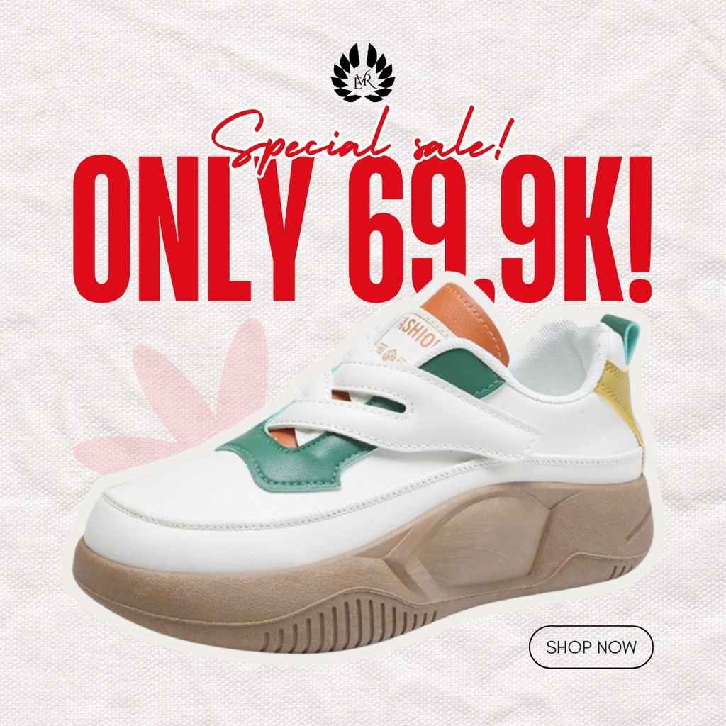 EVR LV0214 Sepatu Sneakers Runner Wanita Slip On Sneaker Korean Style