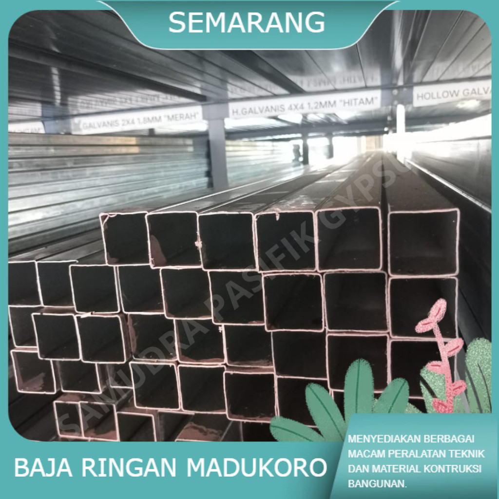 HOLLOW GALVANIS 4X4 TEBAL 1,4 MM HOLLOW GALVANIS 6M 40X40 1,4 MM