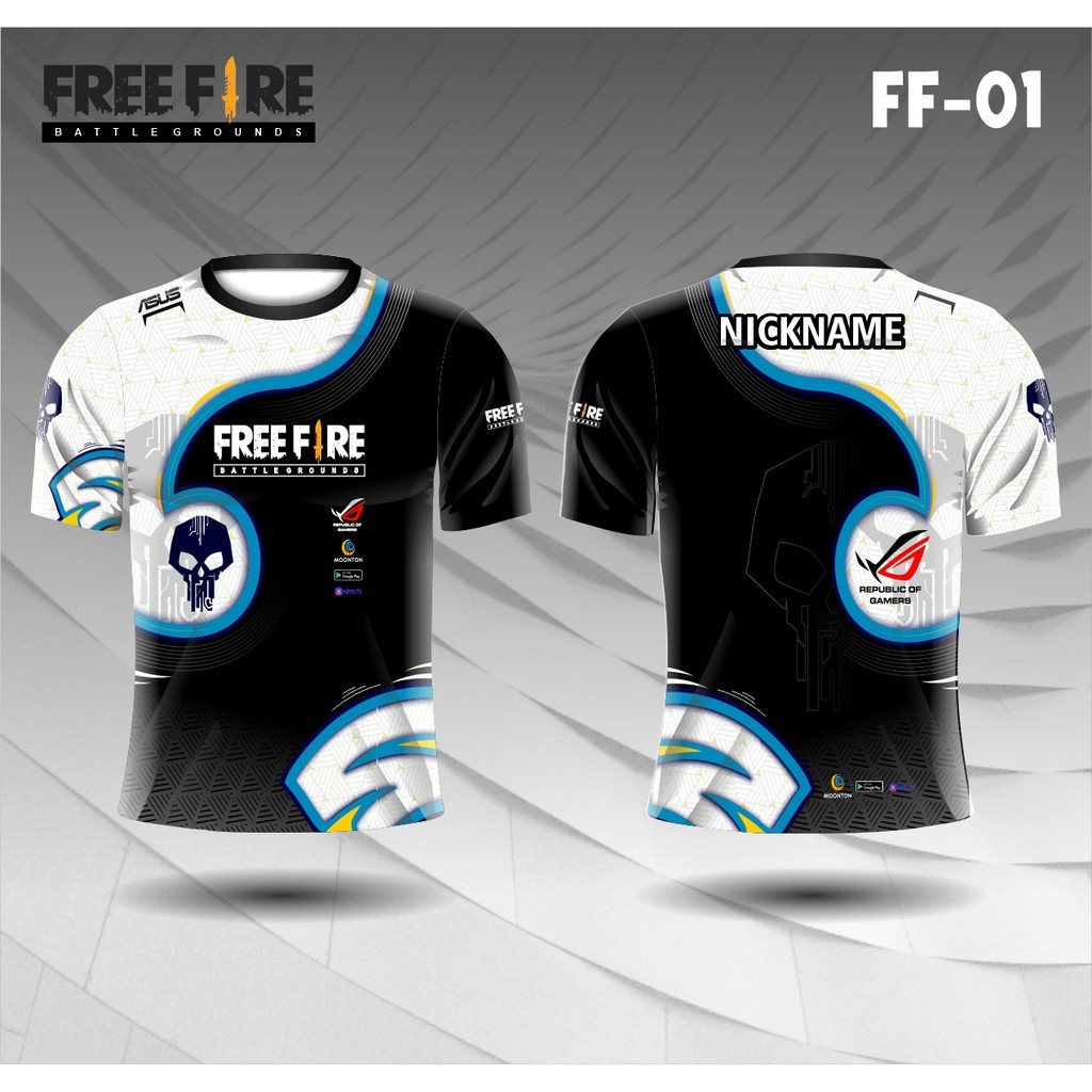 Jersey e sport free fire baju freefire kaos gamer ff S-2XL