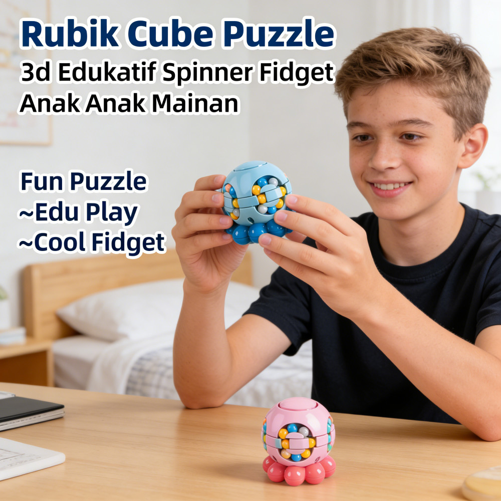 Mainan Edukatif/Puzzle Anak/Bead Spinner Cube/Rubik Fidget Spinner/3d Puzzle/Spinner Rubik Cube