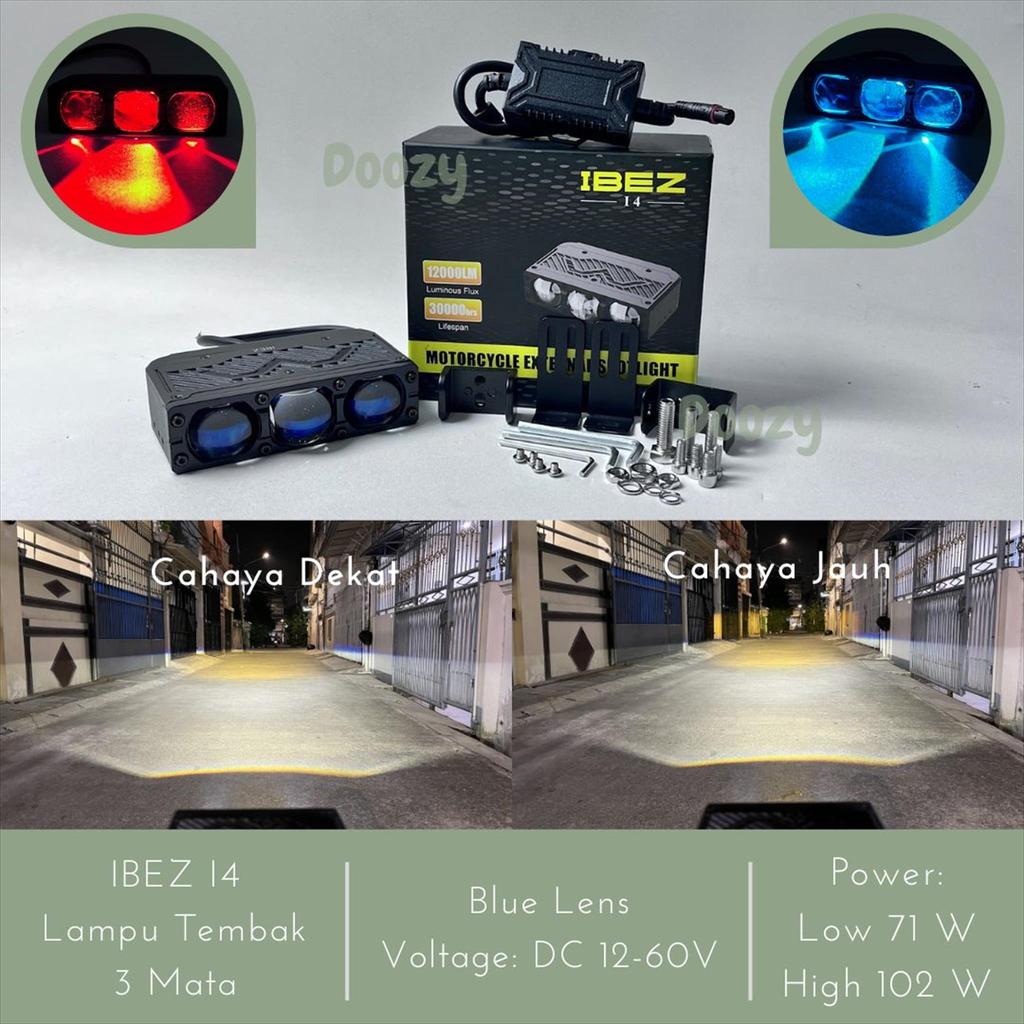 IBEZ i4 Lampu Tembak Biled 3 Mata