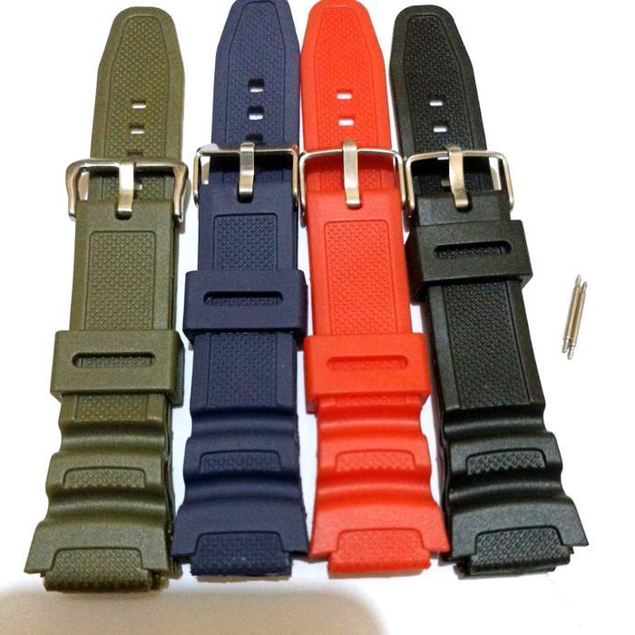 Strap tali jam tangan Ca W218H W-218H W 218H Tali jam cas W 218 H Free pen - hitam