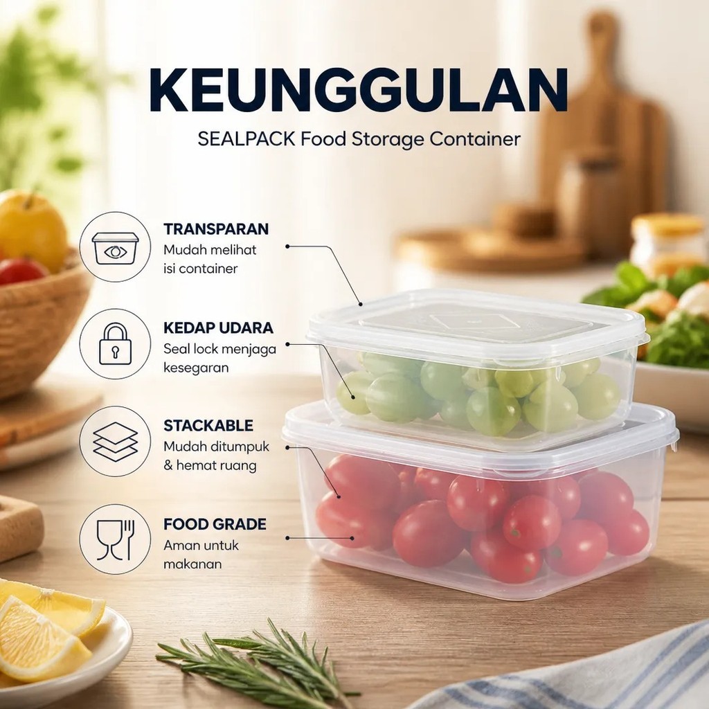 WADAH DONAT KOTAK MAKAN KOTAK DONAT -BOX KUE PLASTIK TRANSPARANT UKURAN 3500 -SEALWARE 3500 ml