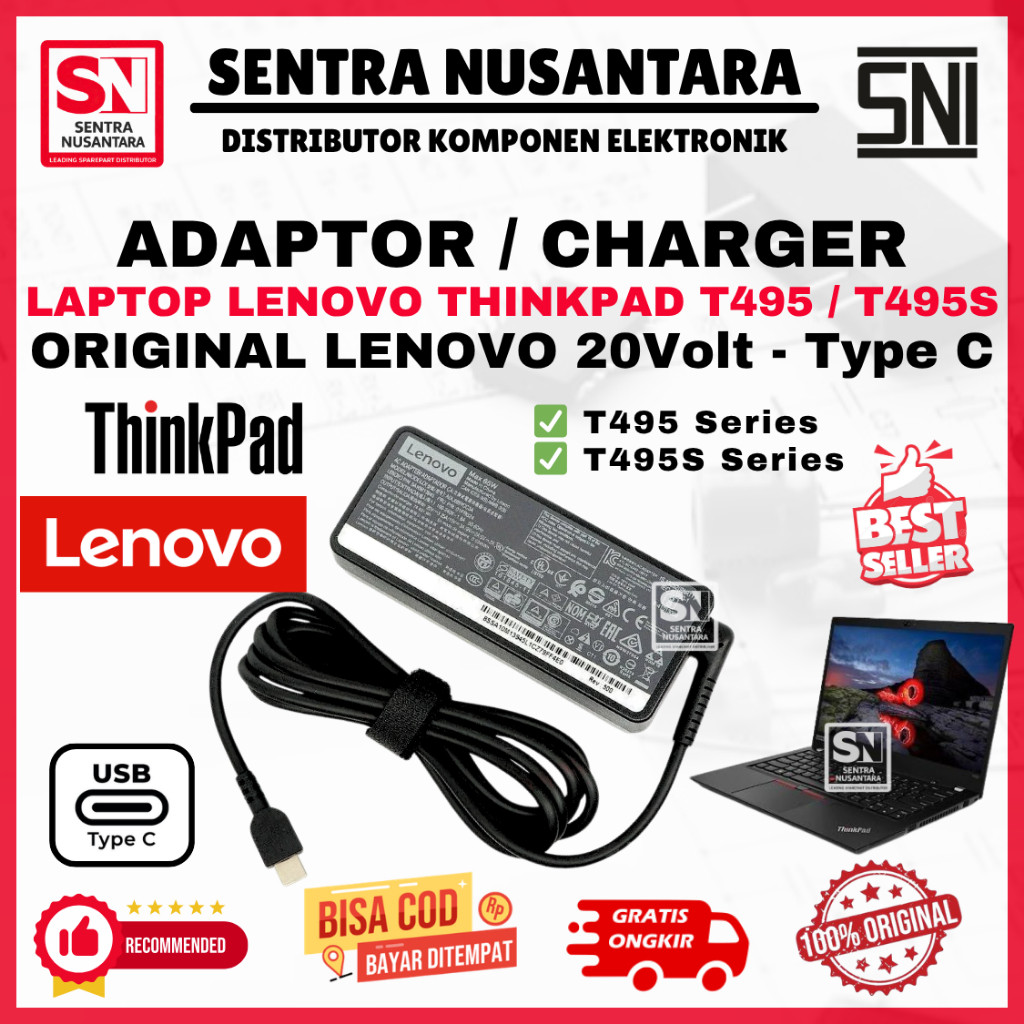 Adaptor Charger Laptop LENOVO THINKPAD T495 / T495S Series | Adaptor Laptop LENOVO THINKPAD T495/T49